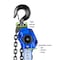 Tractel Lever Chain Hoist, 12,000 lb Load Capacity, 10 ft Hoist Lift, 2.6 in. Hook Opening 19700 - alternate 4